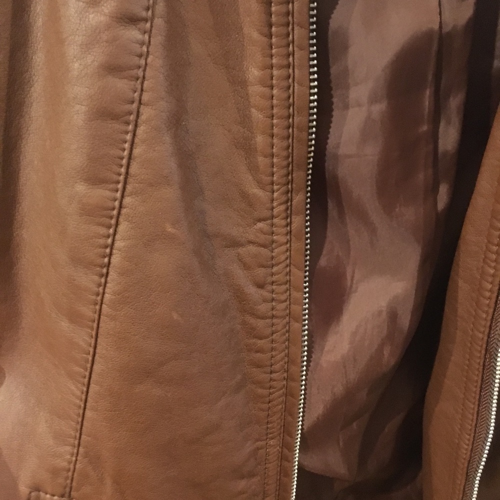 Express Brown faux pleather moto jacket - Picture 6 of 6